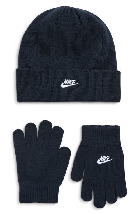 Kids' Embroidered Logo Knit Beanie & Gloves Set