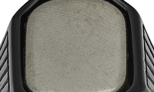 Hmy Jewelry Two-tone Stainless Steel Ring In Black