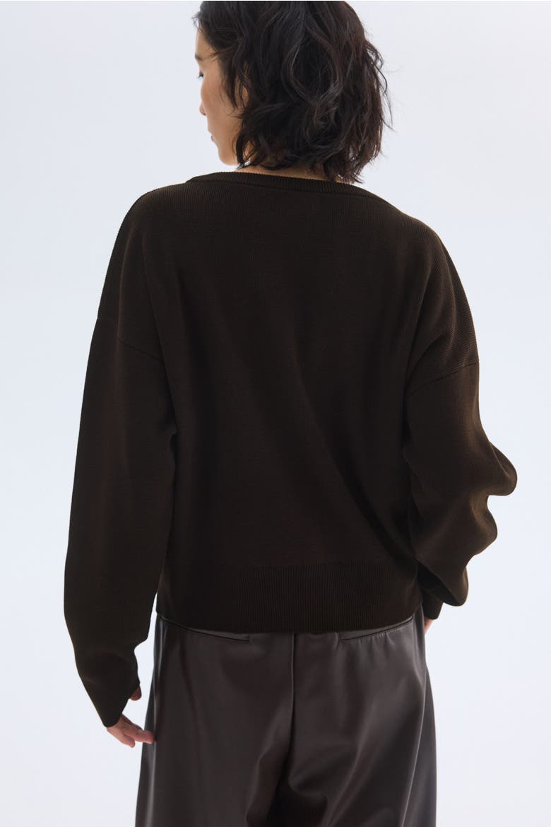 V-neck Jumper, Alternate, color, Dark brown