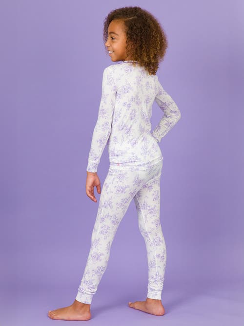 Rufflebutts Softsnooze Girls Ruffle Long Sleeve Pajama Set In Purple