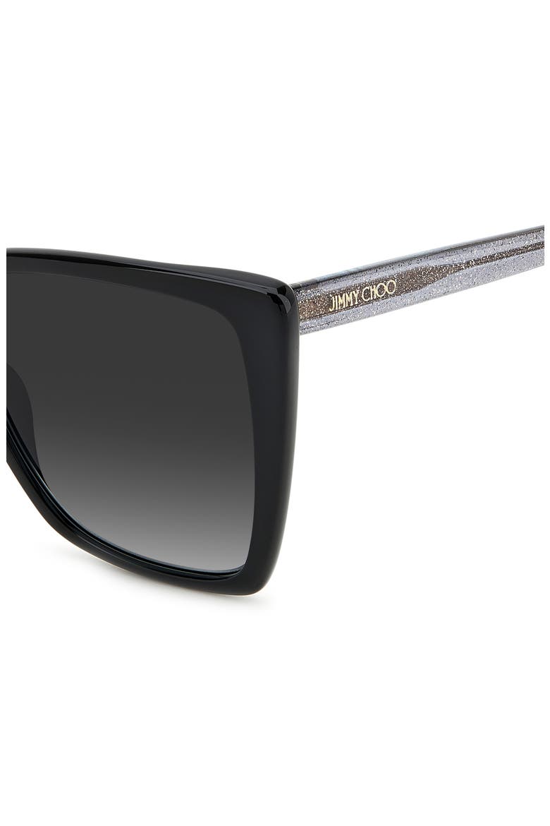 Lessie 56mm Gradient Cat Eye Sunglasses, Alternate, color, BLACK / GREY SHADED