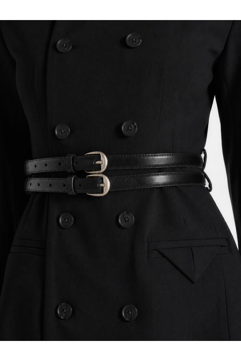 Sierra Double Breasted Belted Blazer Dress, Alternate, color, Black