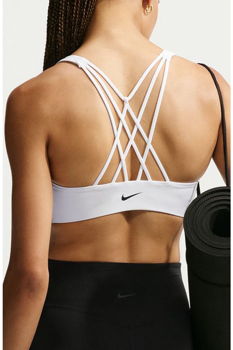 Indy Strappy Dri-FIT Low Impact Sports Bra, Alternate, color, 100 WHITE/ BLACK
