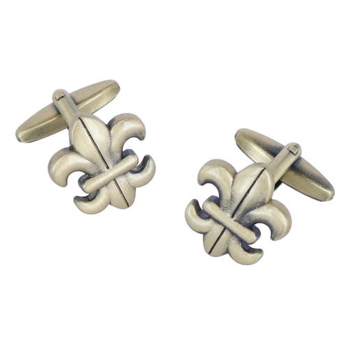 Trafalgar Fletcher Fleur-di-lis Novelty Cufflinks In Anti-brass