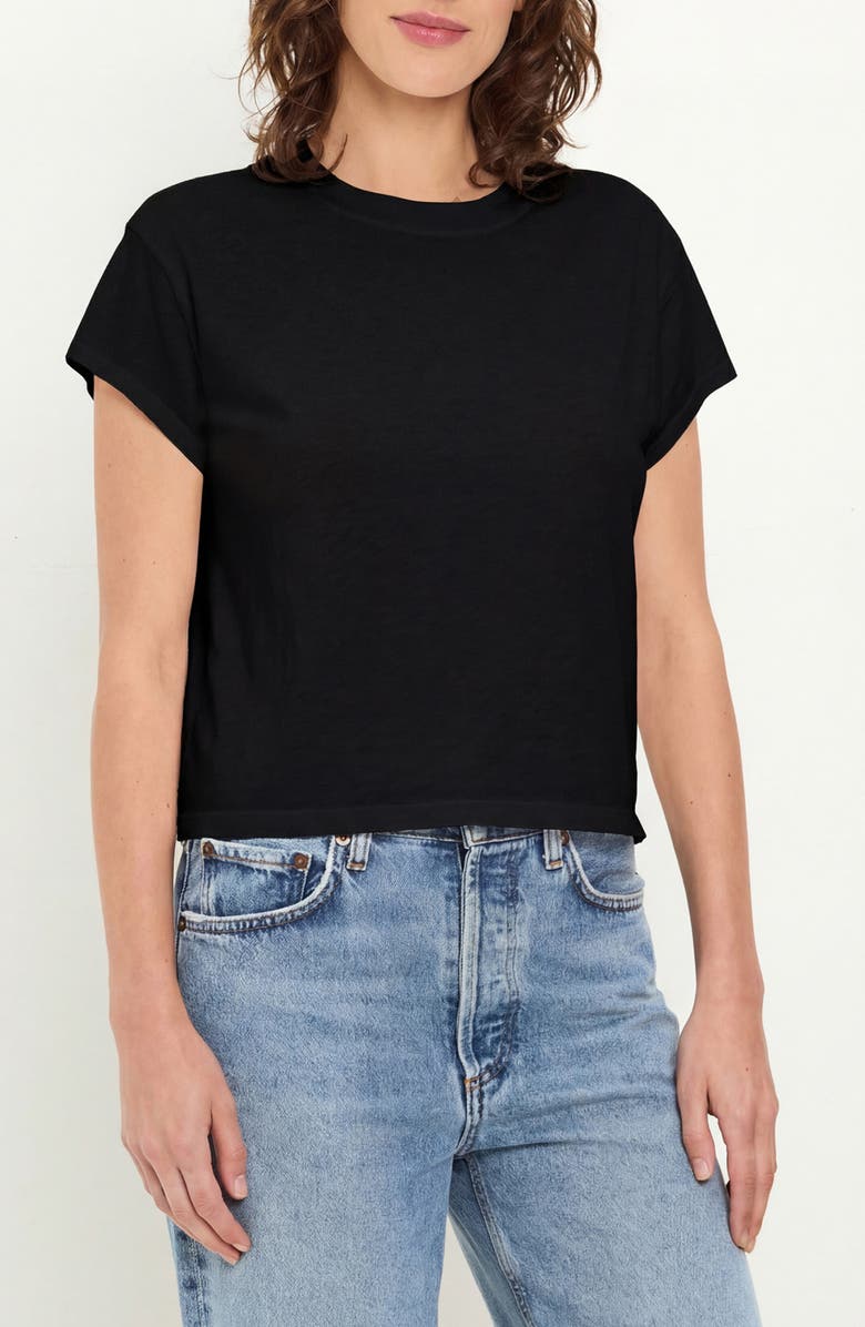 Michael Stars Grayson Chopped Crewneck T-Shirt, Alternate, color, Black