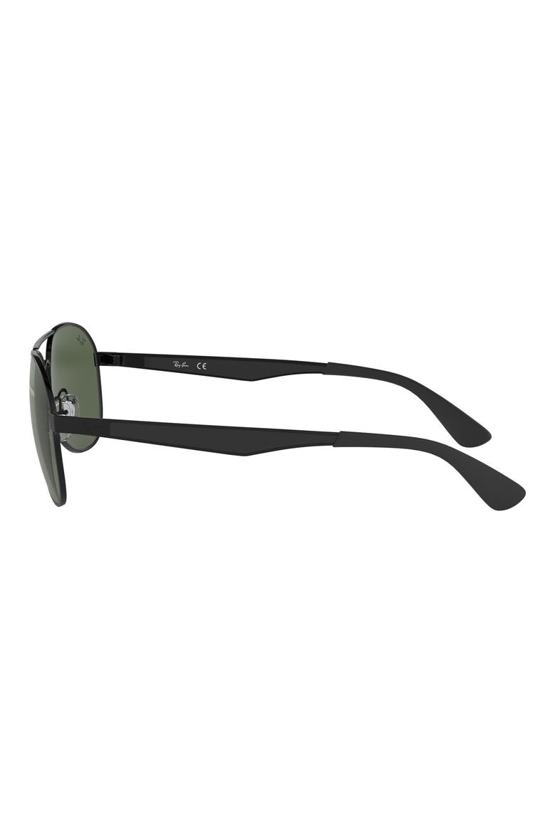 Unisex 58mm Aviator Sunglasses, Alternate, color, MATTE BLACK