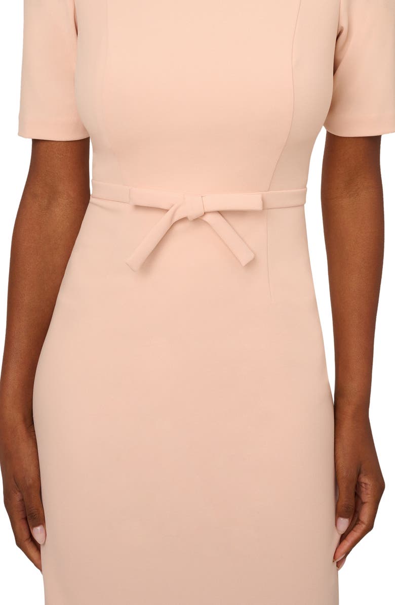 Adrianna Papell Bow Front Sheath Dress, Alternate, color, Blush