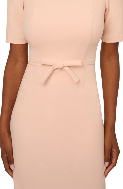 Adrianna Papell Bow Front Sheath Dress In Blush