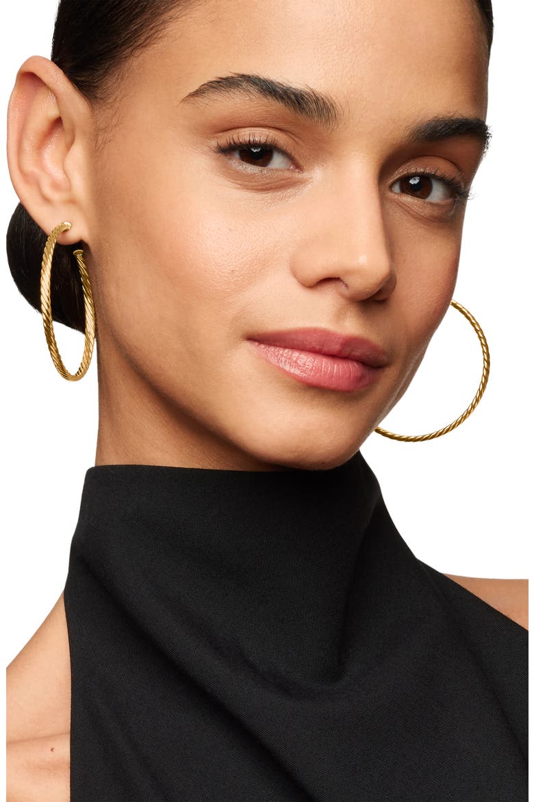 Cable Spiral Hoop Earrings, Alternate, color, GOLD