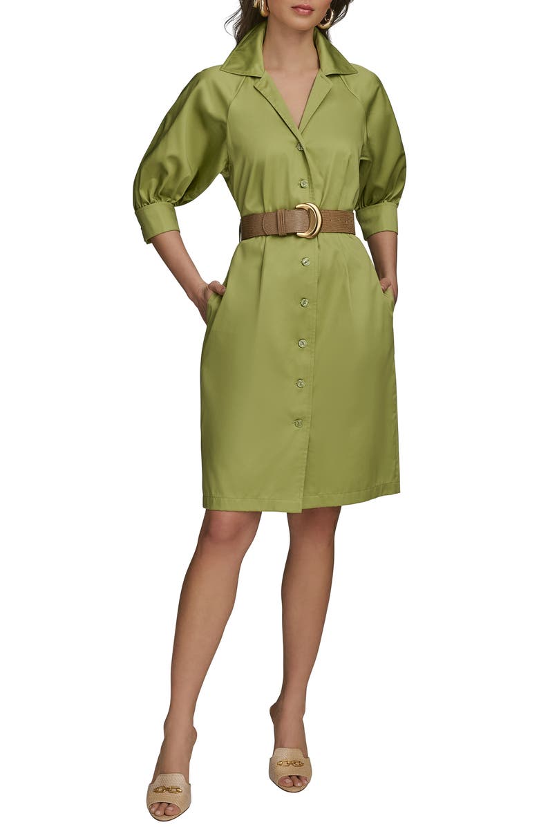 Donna Karan New York Belted Shirtdress, Main, color, Kiwi