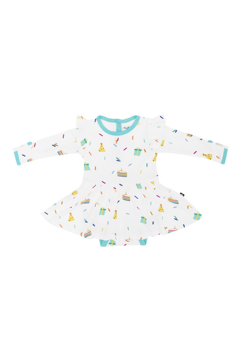 Cloud Party Long Sleeve Twirl Dress, Main, color, CLOUD PARTY
