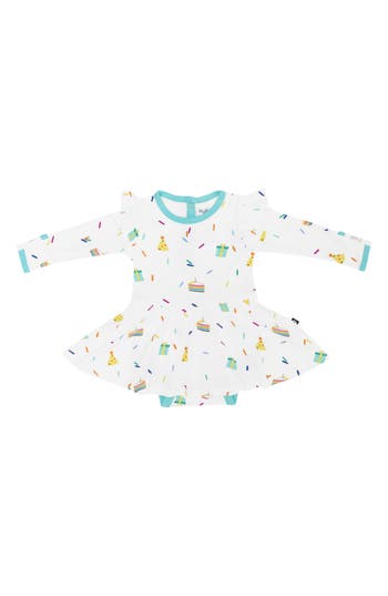 Kyte Baby Cloud Party Long Sleeve Twirl Dress In Multi