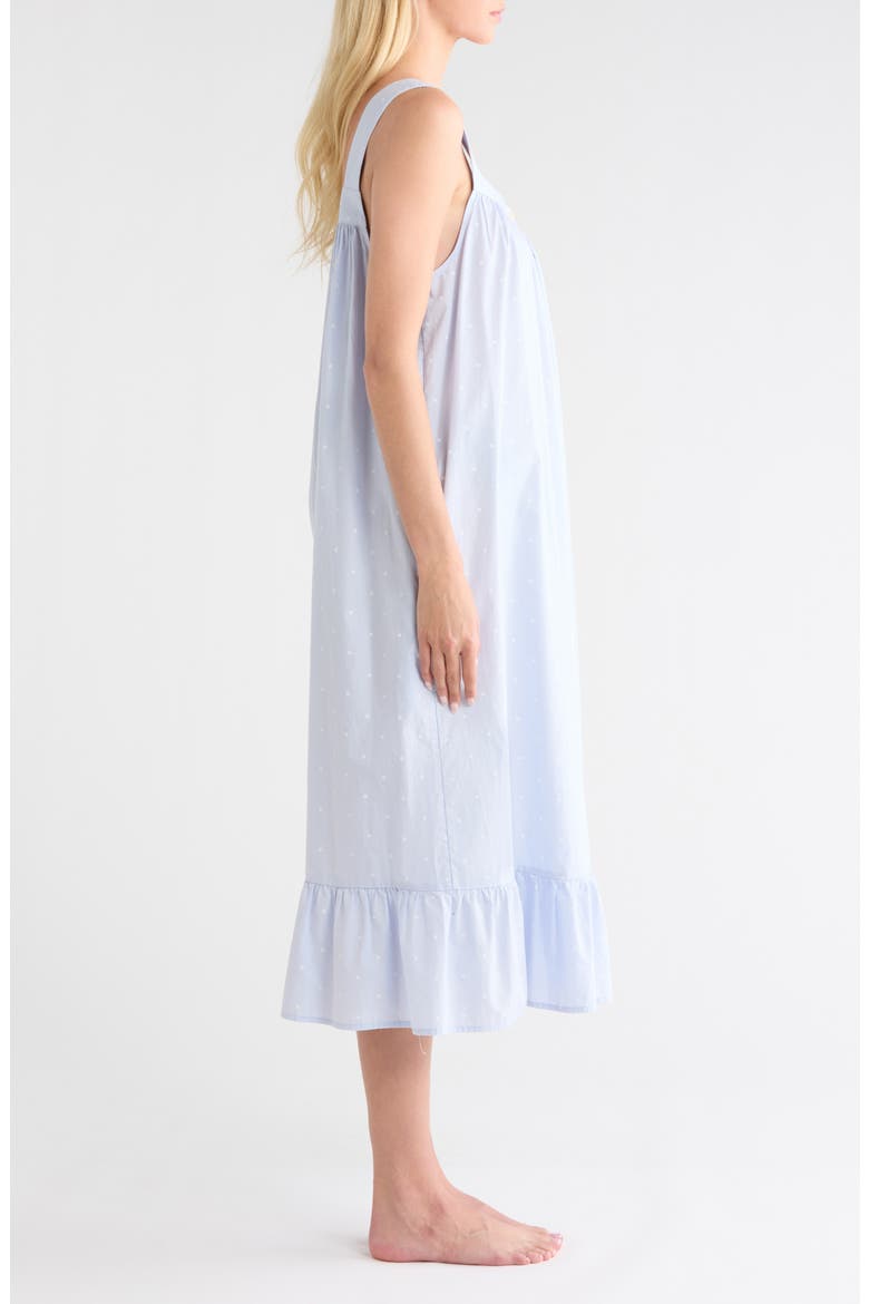 Cotton Shirting Nightgown, Alternate, color, BLUE- IVORY CLASSIC DOT