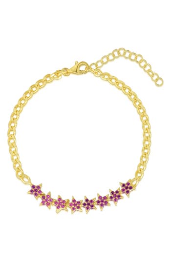 Sphera Milano Cz Star Chain Bracelet In Multi