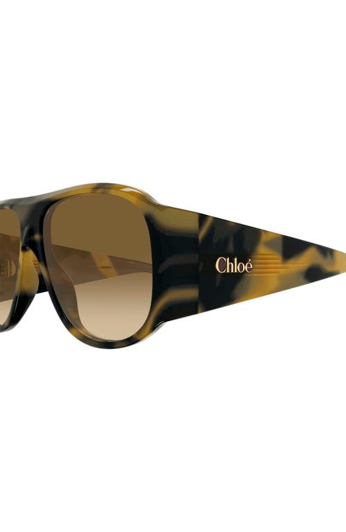 Chloé 60mm Gradient Navigator Sunglasses In Gold