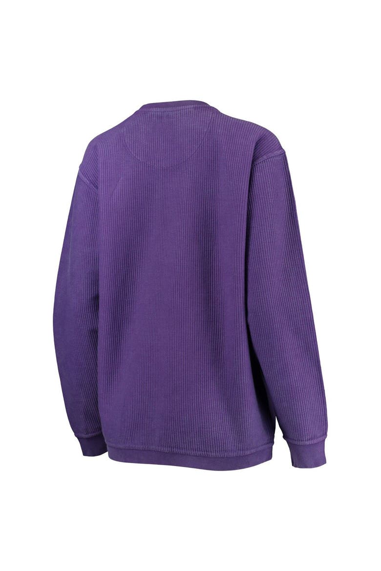 Women's Pressbox Purple Northwestern Wildcats Comfy Cord Vintage Wash Basic Arch Pullover Sweatshirt, Alternate, color, Purple