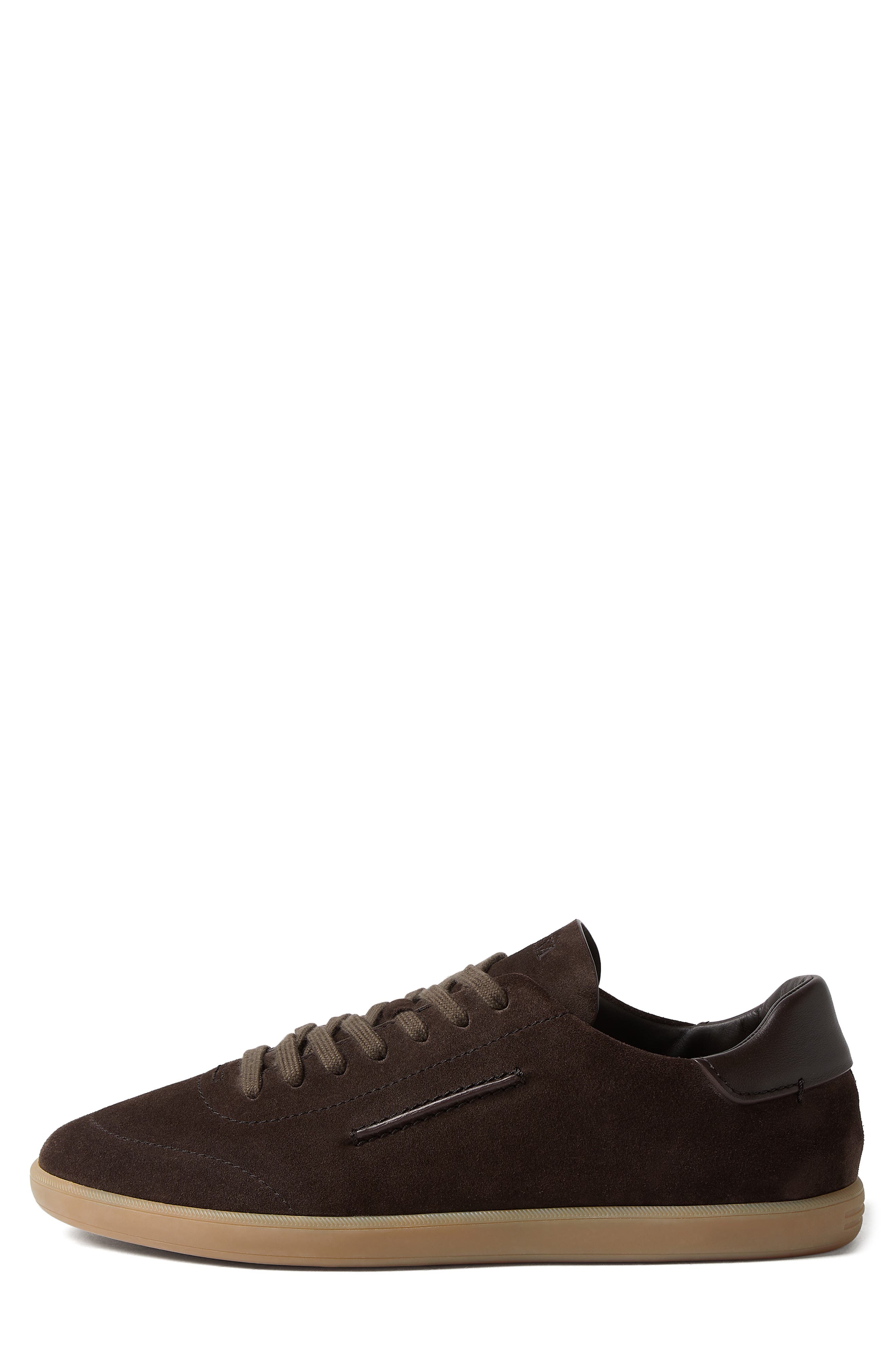 ZEGNA Dark Brown 232 Suede Low Top Sneaker, Alternate, color, 