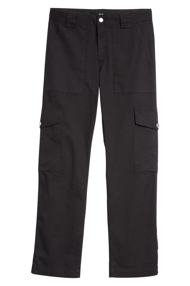 Patch Pocket Twill Cargo Pants, Alternate, color, BLACK