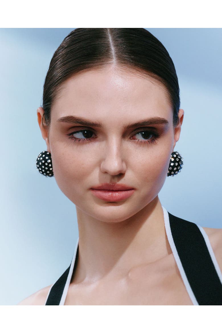Gaia Jet Midi Earrings, Alternate, color, Silver Moonrise