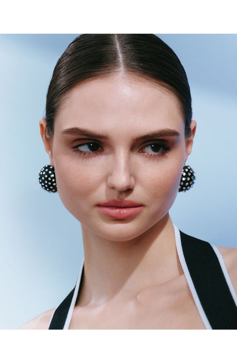 Saulė Label Gaia Jet Midi Earrings, Alternate, color, Silver Moonrise