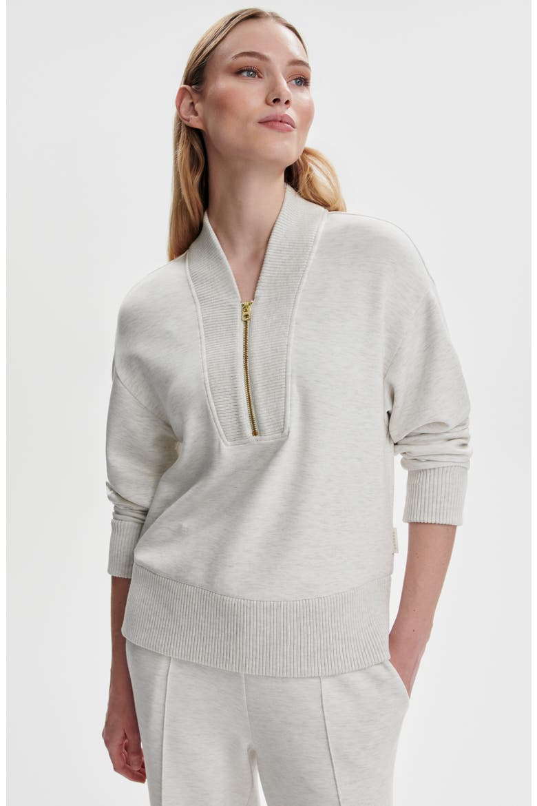 Sally Half Zip Sweatshirt, Alternate, color, IVORY MARL