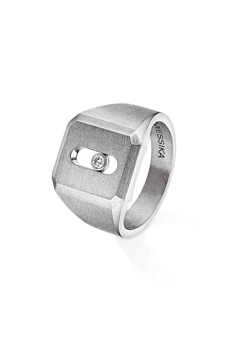 Move Joaillerie Diamond Signet Ring, Main, color, TITANIUM
