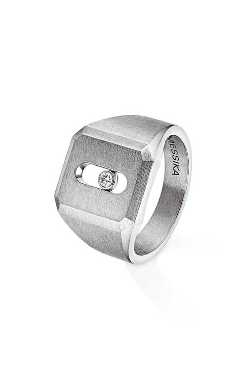Messika Move Joaillerie Diamond Signet Ring In Titanium
