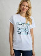 Weird Fish Beach Run Front Print Graphic T-Shirt