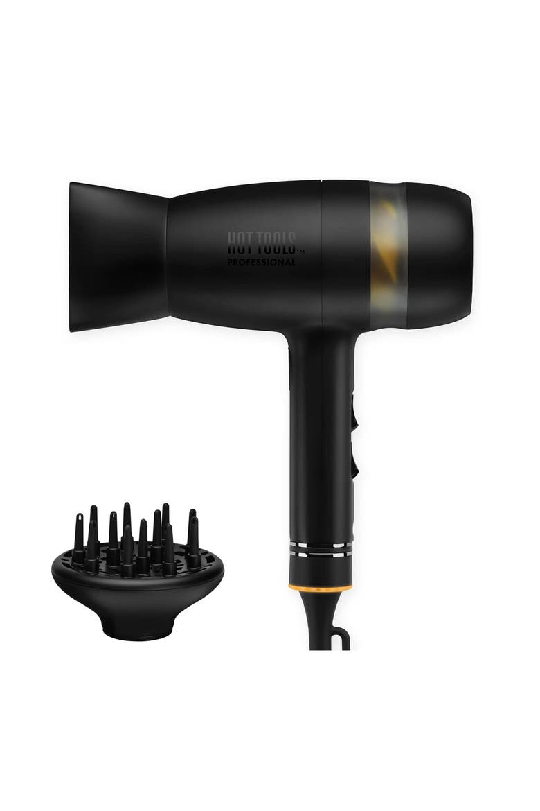 Black Gold Collection 1875 Watt Pro Artist Hair Dryer, Main, color, Black
