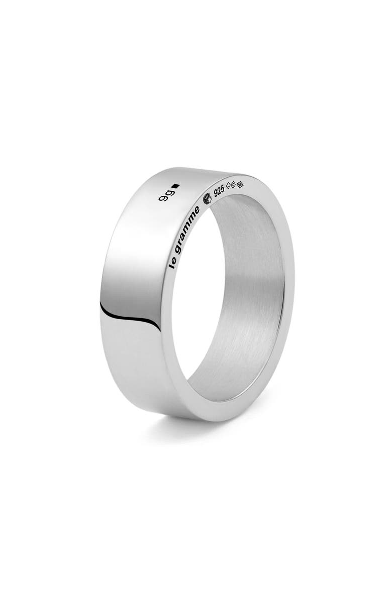 Men's Ribbon 9G Sterling Silver Band Ring, Alternate, color, SILVER
