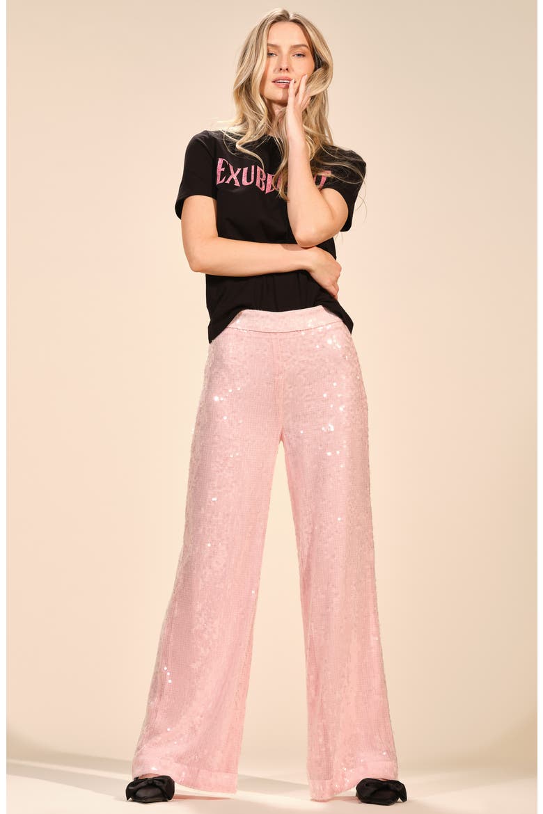 Sequin Wide Leg Pants, Alternate, color, ORCHID PINK