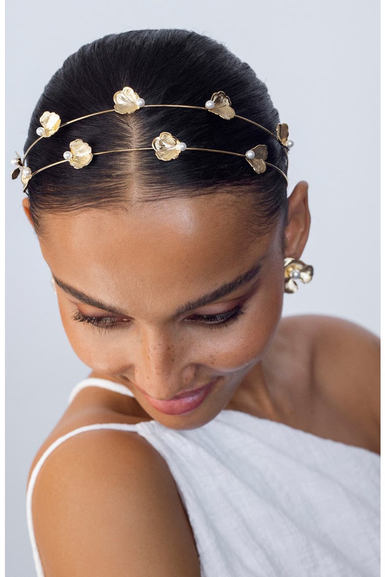 Double Venus Headband, Alternate, color, Gold