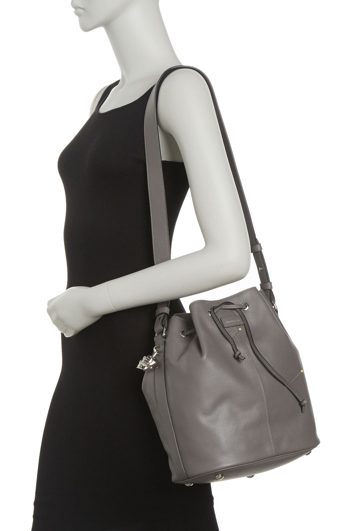 McQueen Alexander McQueen Padlock Skull Leather Bucket Bag, Alternate, color, 