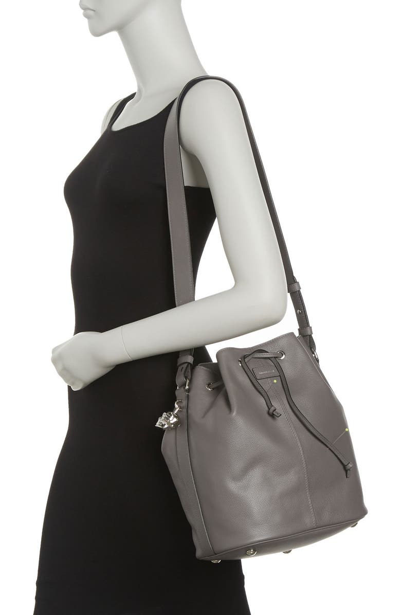 McQueen Alexander McQueen Padlock Skull Leather Bucket Bag, Alternate, color,