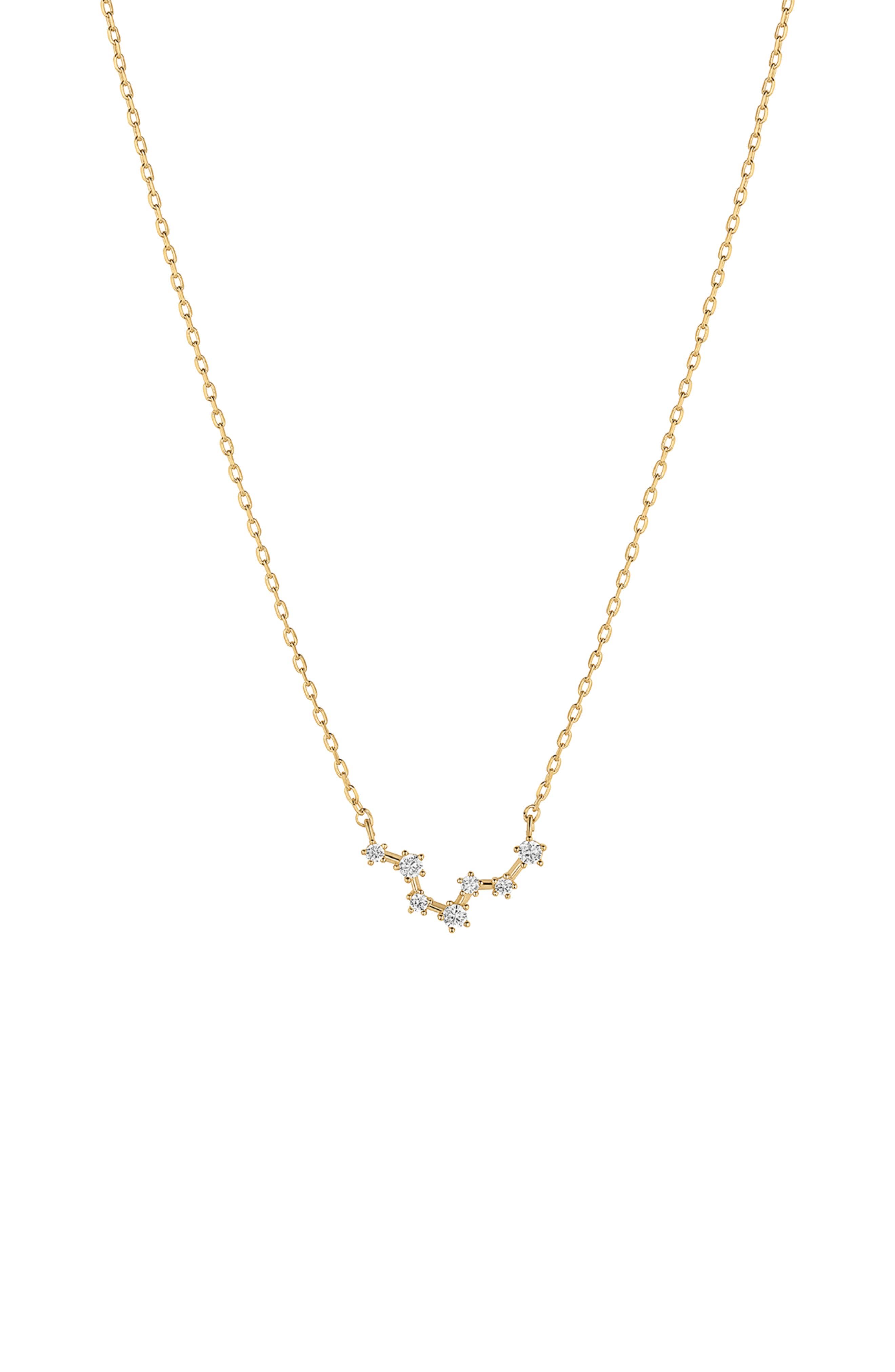 Bearfruit Jewelry 14k Gold Constellation Zodiac Necklace, 12 Zodiac Constellation Holiday Gift Idea