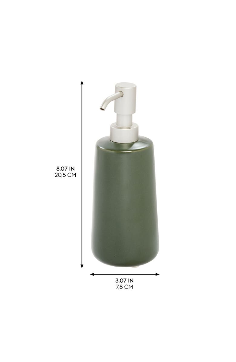 iDesign Ceramic Earth Collection Refillable Tall Soap Dispenser, Moss, Alternate, color, Moss