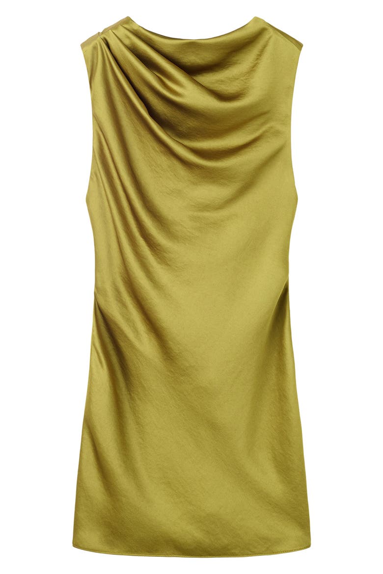 Ilum Cowl Neck Sleeveless Satin Dress, Main, color, LIME