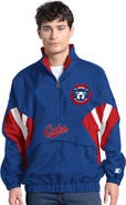 STARTER Men's Starter  Royal Chicago Cubs Cooperstown Chief Half-Zip Pullover