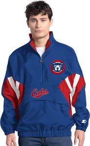 STARTER Men's Starter  Royal Chicago Cubs Cooperstown Chief Half-Zip Pullover