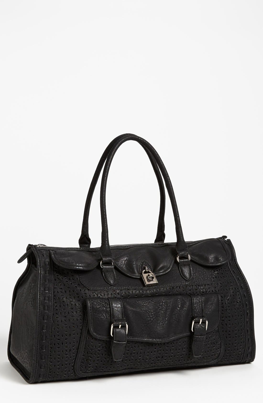 Jessica Simpson 'Madison - Large' Faux Leather Satchel, Main, color, 