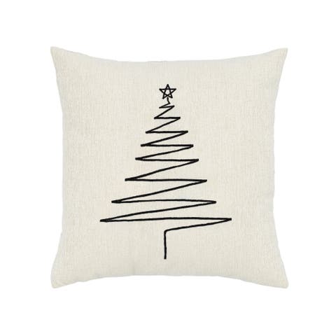 Silent Night Crema Indoor & Outdoor Woven Accent Pillow