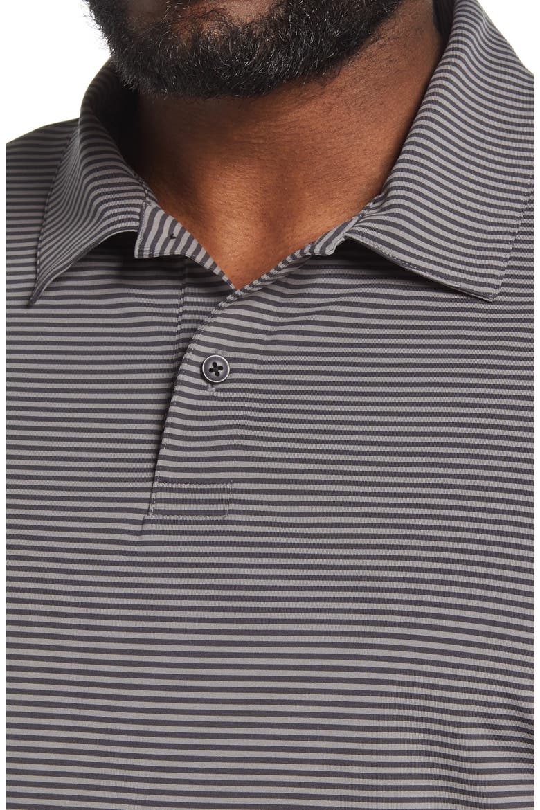 Men's Slim Fit Stripe Performance Golf Polo, Alternate, color, PHANTOM/ CLOUDBURST STRIPE
