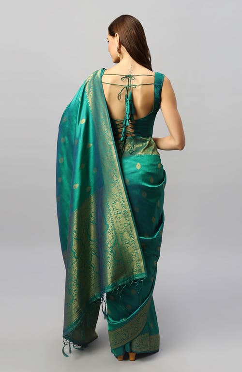 One Minute Saree® Yara Green Moss Adjustable Readymade Saree Blouse For Women In Green