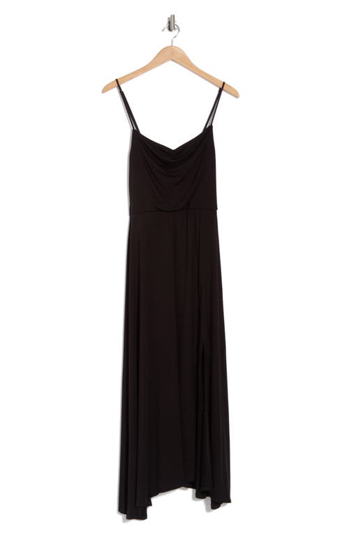 Loveappella Drape Midi Dress In Black