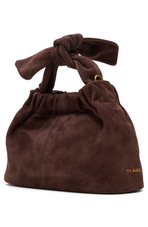 Ted Baker London Emily Suede Top Knot Bag In Brown
