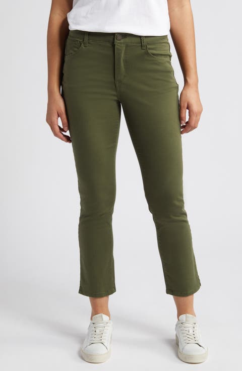 Logan 'Ab'Solution High Waist Ankle Slim Straight Leg Pants