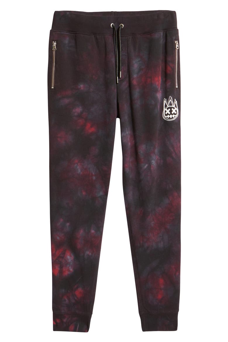 Tie Dye Zip Pocket Sweatpants, Alternate, color, MERLOT TIE DYE
