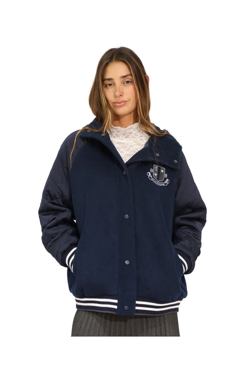 Remix Bomber Varisty Jacket, Alternate, color, Navy