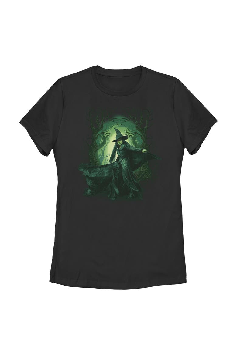Women's Wicked For Good Elphaba Green Forest  Graphic T-Shirt, Main, color, Black