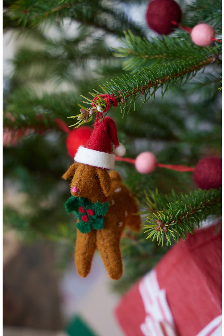 Santa Fawn Ornament, Alternate, color, BROWN